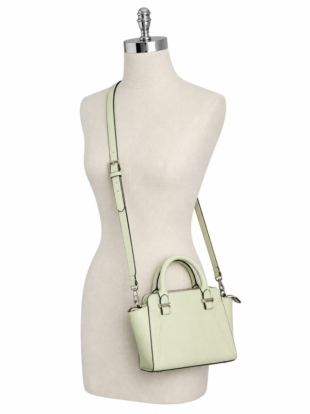 Rebecca Minkoff Micro Avery Tote Soft Mint Green Saffiano Leather Crossbody Bag